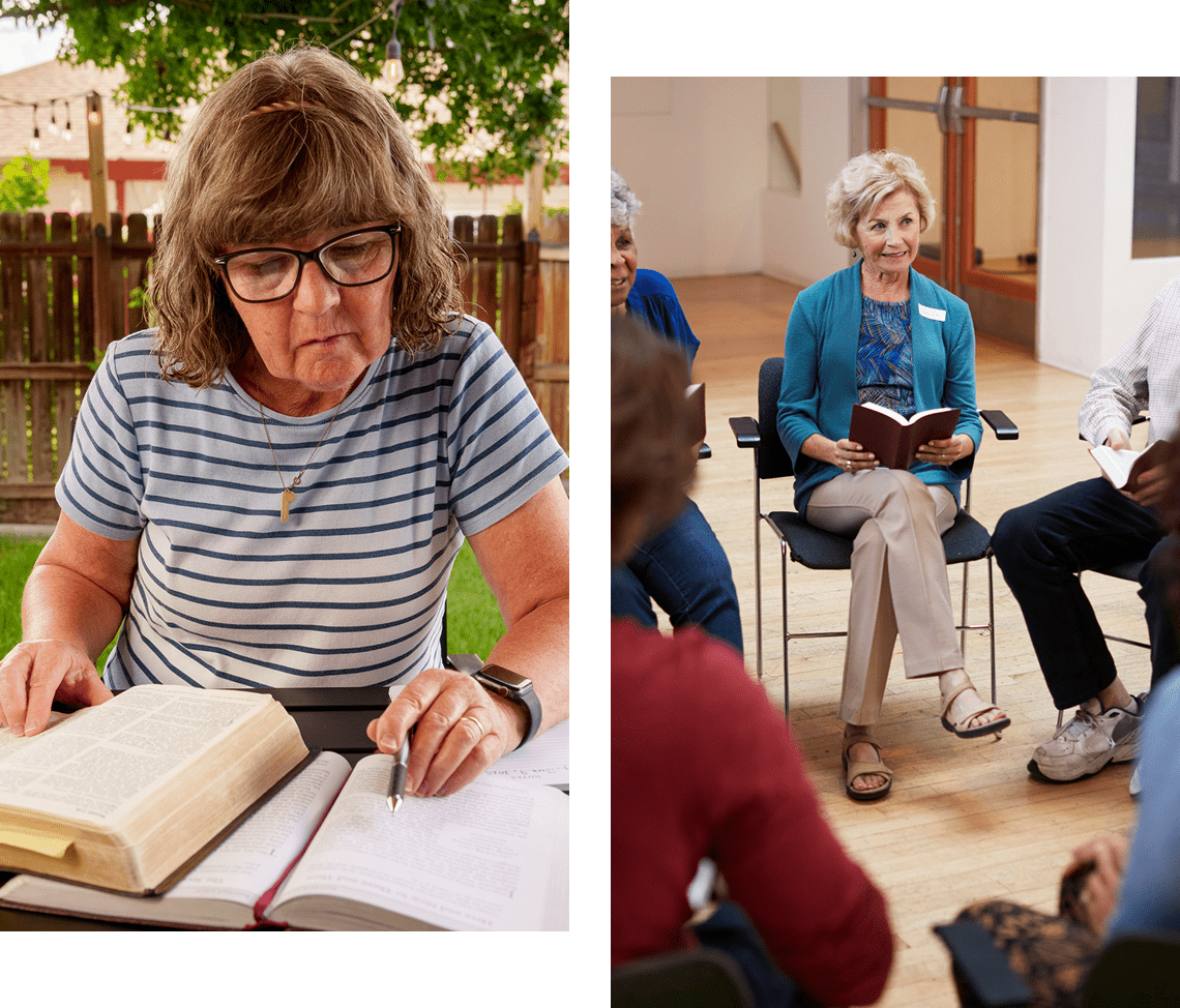 Group book discussion in a circle