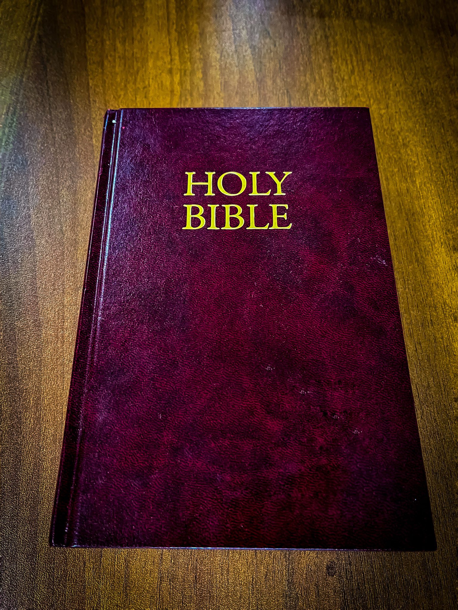 Bible on wooden table
