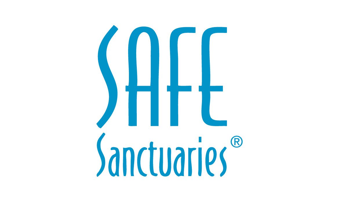 Logo of Safe Sanctuaries with blue text on a white background.
